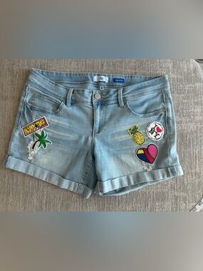 YMI Denim Shorts with Colorful Patch Detail